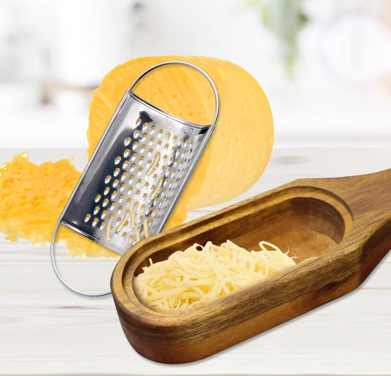 Grattugia Per Formaggio In Acciaio Inossidabile Con Manico Rimovibile In Legno Di Acacia Jaswehome