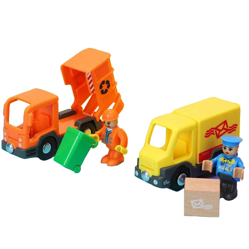 Nuovo Treno Magnetico Per Bambini Con Camion Pompieri Ambulanza Polizia Compatibile Brio In Legno