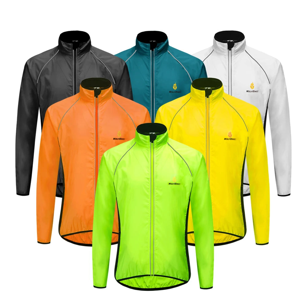 Giacca Da Ciclismo Uomo WOSAWE Antivento Impermeabile Riflettente Manica Lunga Gilet Senza Maniche Maglia Da Bici