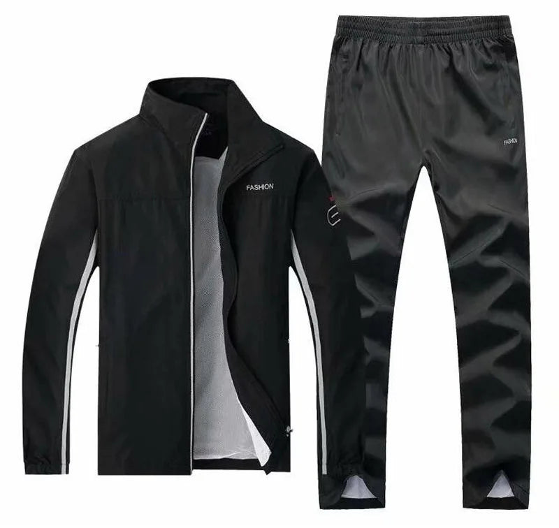 Tuta Sportiva Uomo 2 Pezzi Giacca Con Zip Pantaloni Vita Elastica Allenamento Pallacanestro