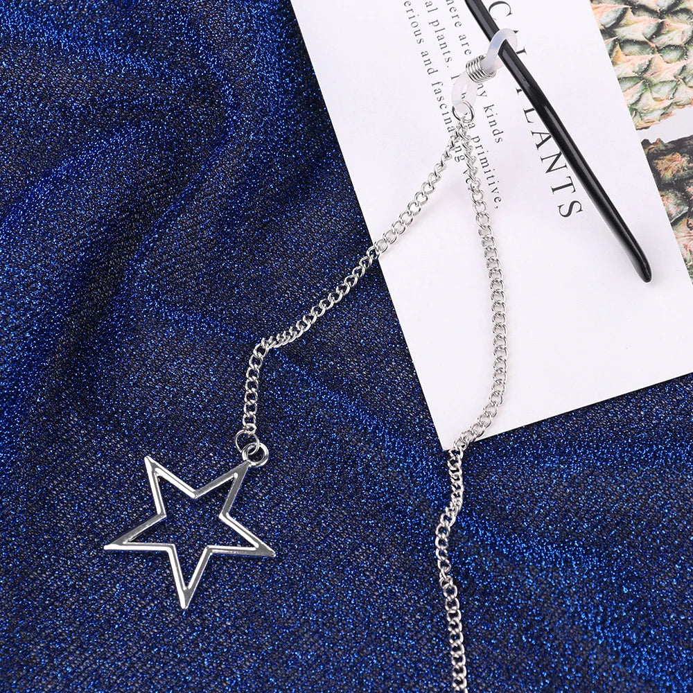 Nuova Moda Per Donne Catena Occhiali Con Perle E Stelline Vuote Tracolla Cordino Per Occhiali Da Sole E Lettura