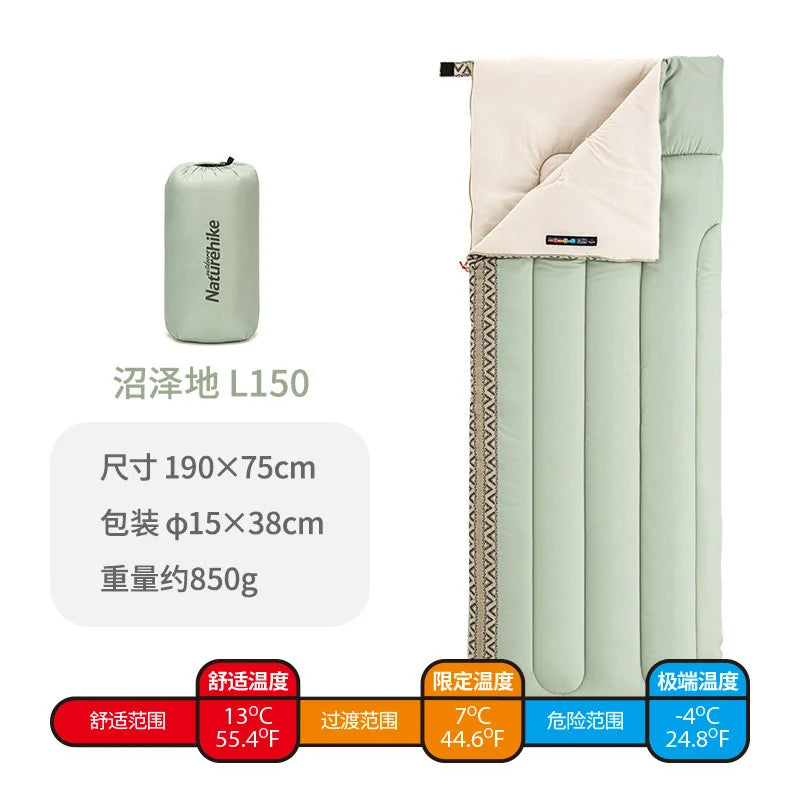 Naturehike L150 Sacco a Pelo da Campeggio Leggero 3 Stagioni in Cotone Impermeabile con Ventilazione per Adulti