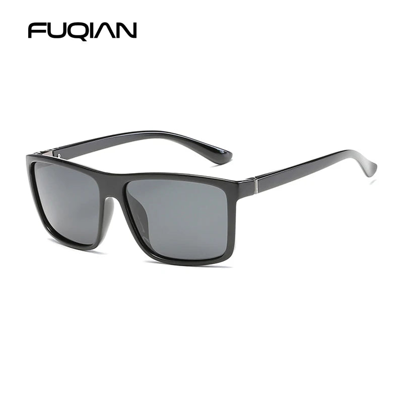 Occhiali Da Sole Polarizzati Quadrati Neri Classici Da Uomo Blu A Specchio Moda Unisex Vintage UV400