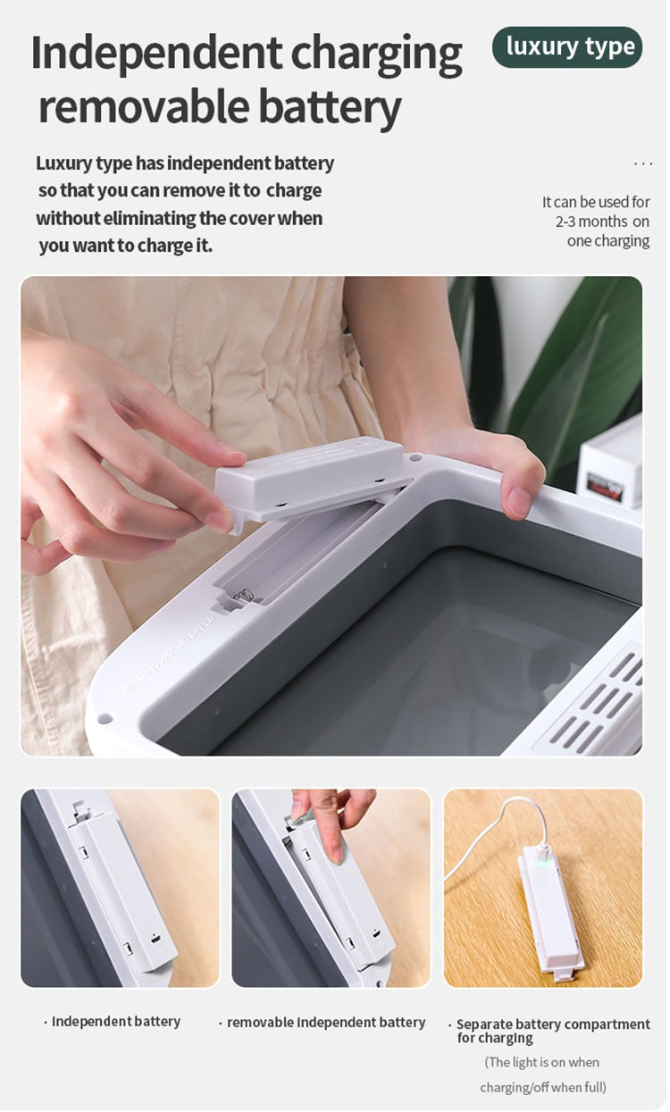 Bidone Spazzatura Elettrico 16 Litri Con Sensore Automatico Touchless Cucina Bagno Impermeabile Coperchio