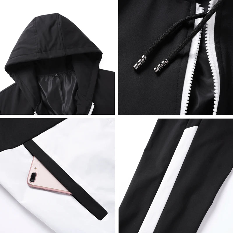 Tuta Sportiva Uomo 2026 Completo Casual Con Giacca E Pantaloni Con Cappuccio Set 2 Pezzi Hip Hop Per Corsa E Sport
