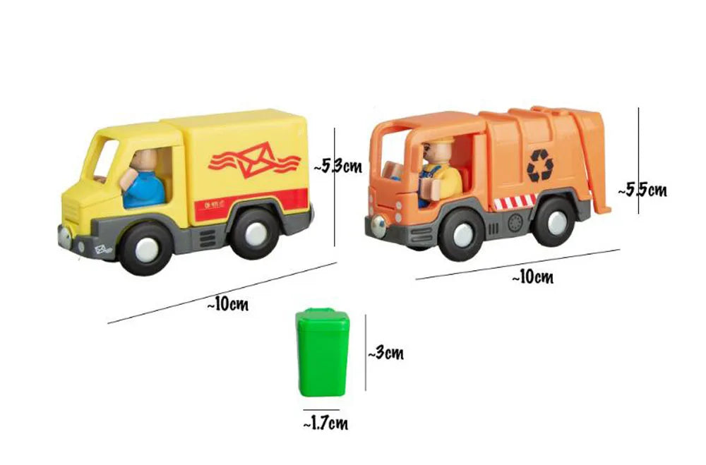 Nuovo Treno Magnetico Per Bambini Con Camion Pompieri Ambulanza Polizia Compatibile Brio In Legno