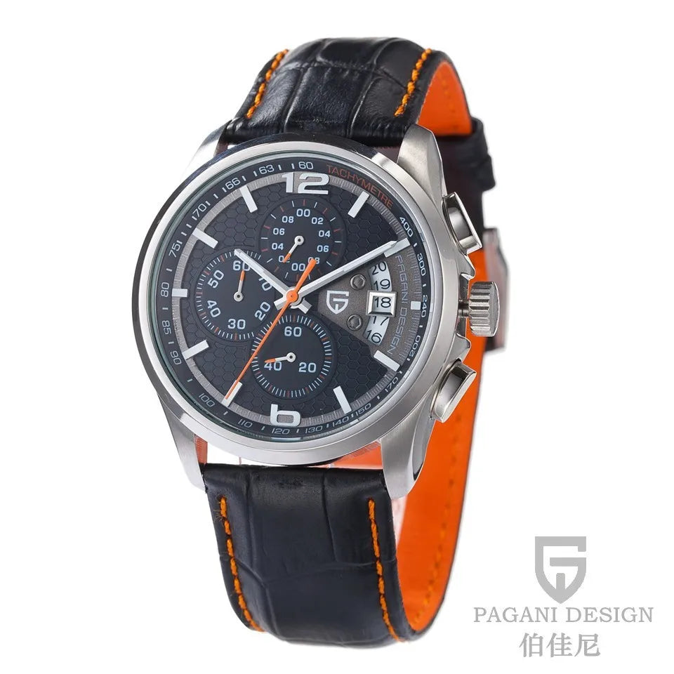 Orologio Da Uomo Pagani Design Cronografo Lusso Sport Quarzo Resistente All Acqua 30m Modello PD 3306