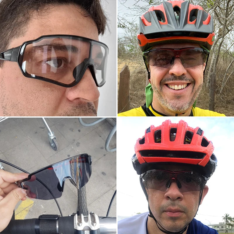 Occhiali Da Ciclismo Fotocromatici RockBros Da Uomo Per MTB E Strada Occhiali Da Sole Protettivi