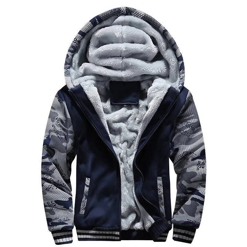 Giacca Invernale Da Uomo Camouflage Con Cappuccio In Pile A Manica Lunga Streetwear Abbigliamento Uomo