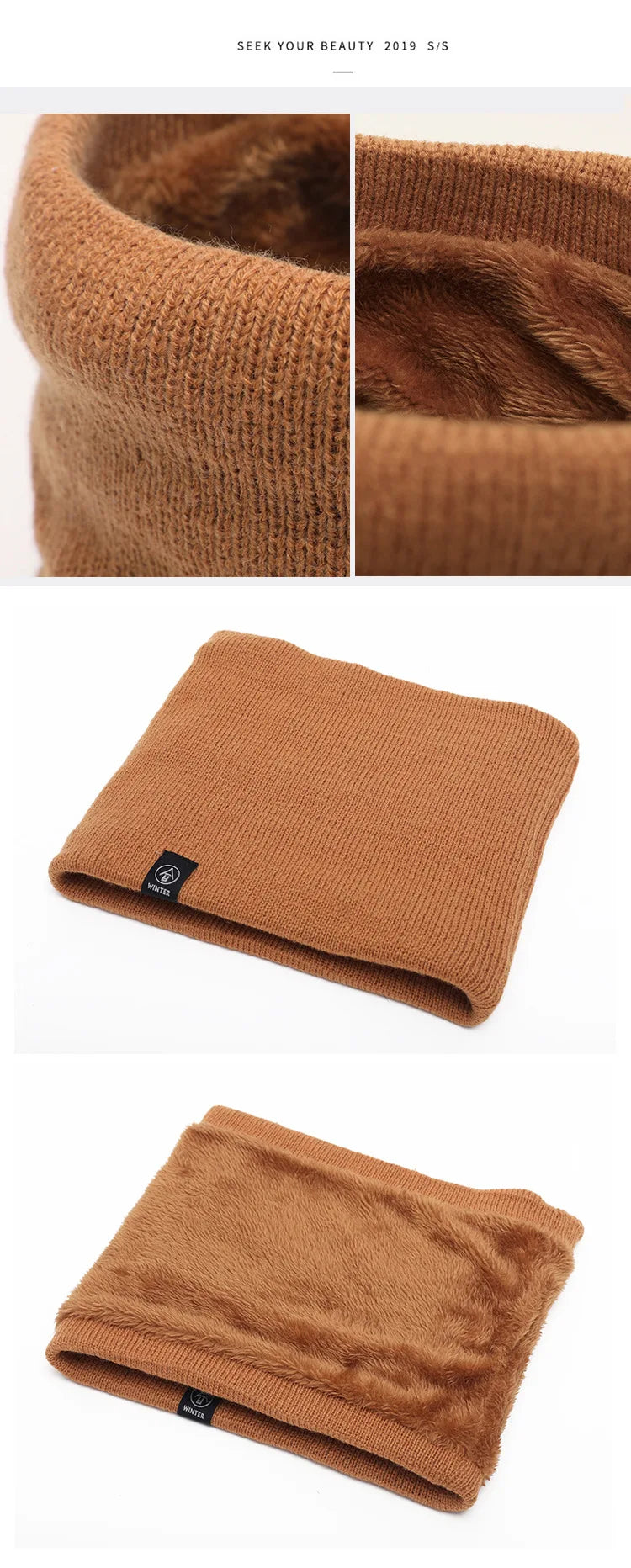 Sciarpa Unisex Inverno Autunno Calda Morbida In Panno Fascia Collo Bandana 25x21 Cm