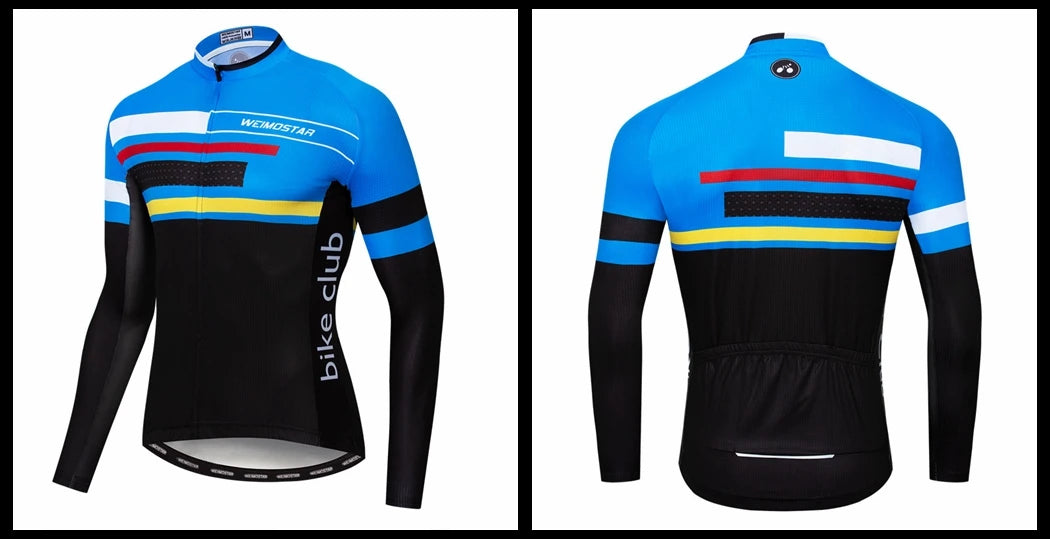 Weimostar Maglia Ciclismo Uomo Manica Lunga Autunno MTB Strada Traspirante Con Tasche Abbigliamento Per Bicicletta