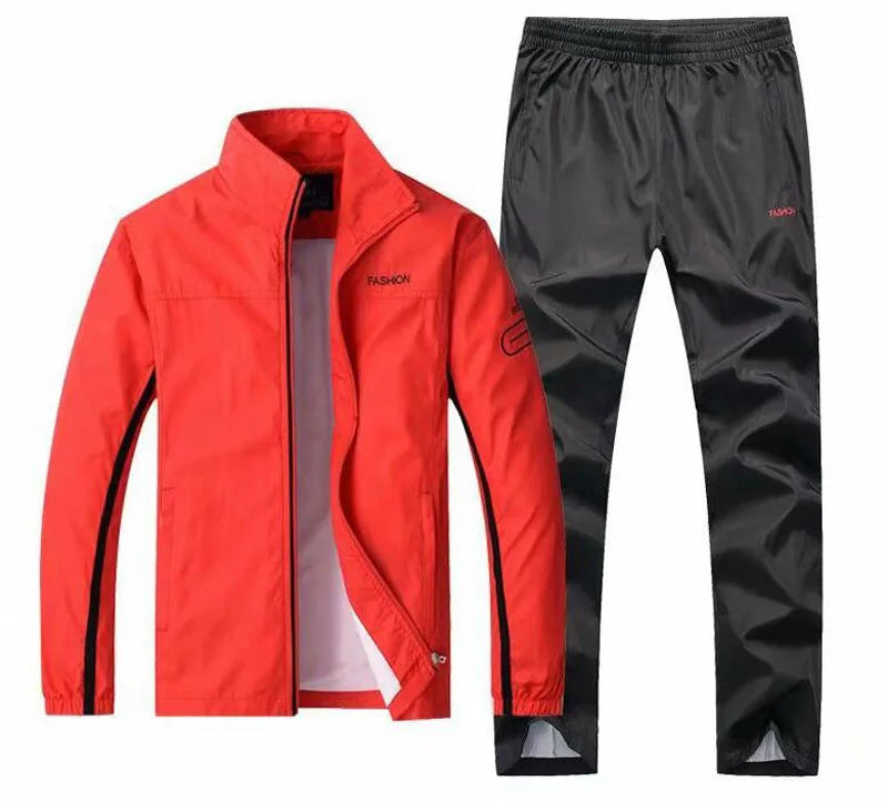 Tuta Sportiva Uomo 2 Pezzi Giacca Con Zip Pantaloni Vita Elastica Allenamento Pallacanestro
