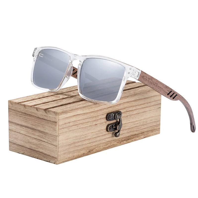 Barcur Occhiali Da Sole In Legno Naturale Polarizzati UV400 Per Uomo Lusso Design Originale Elegante