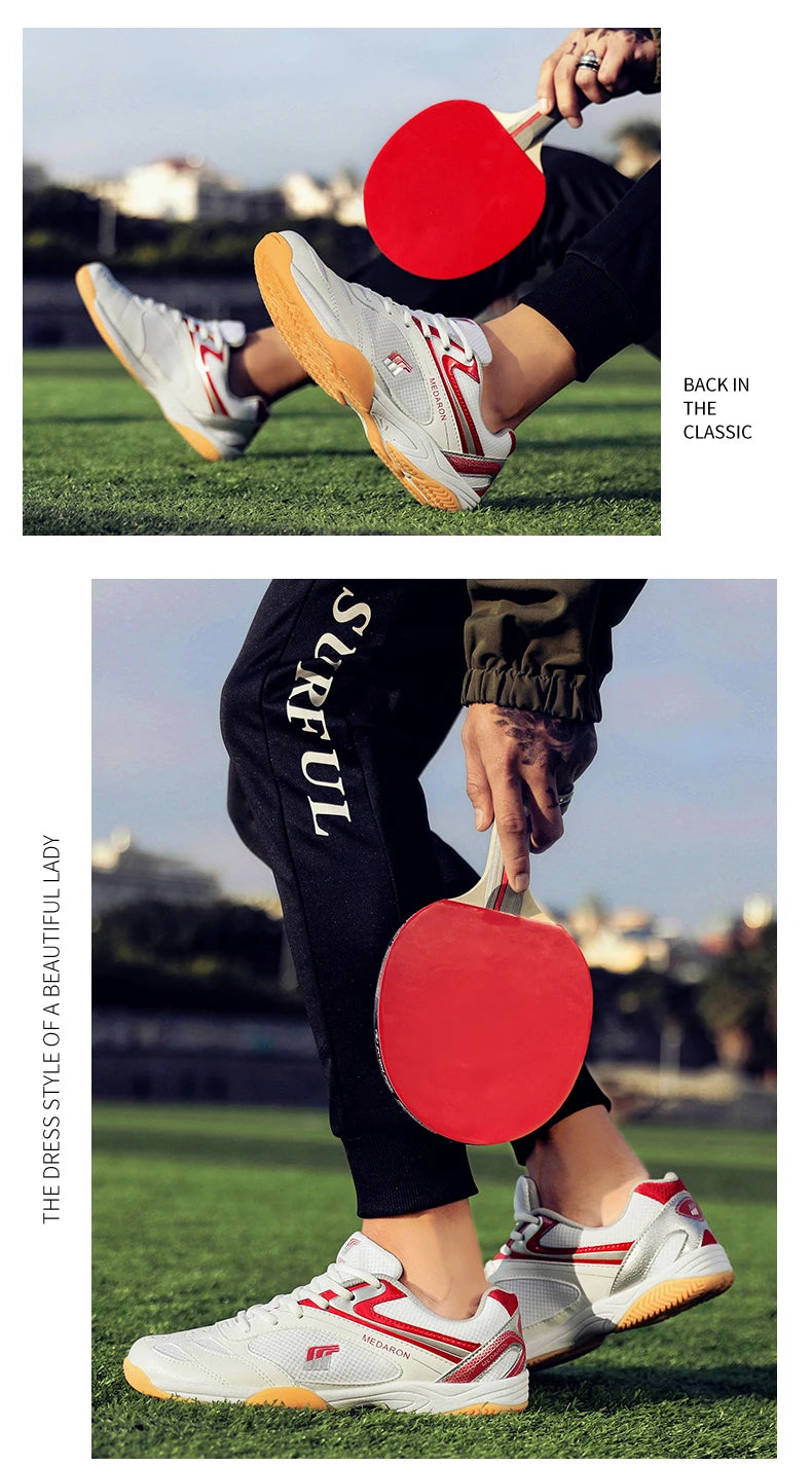 Quaoar Nuove Scarpe Da Ping Pong Professionali Per Uomo E Donna Antiscivolo Leggere Sneakers Da Badminton Blu Rosse