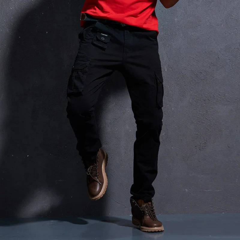 Pantaloni Cargo Uomo Mimetici Con Tasche Molteplici Pantaloni Larghi Casuali In Cotone