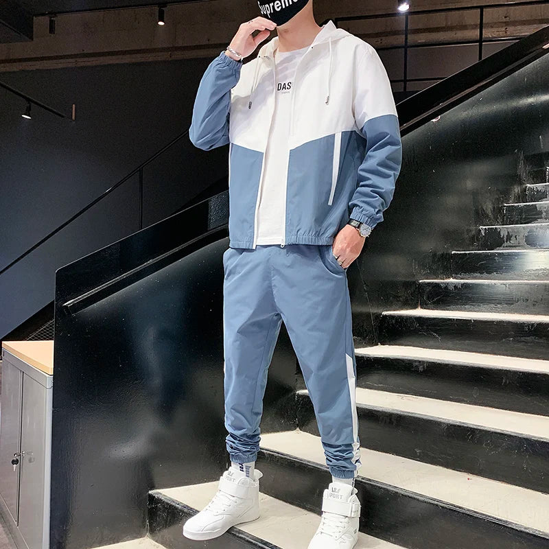 Tuta Sportiva Uomo 2026 Completo Casual Con Giacca E Pantaloni Con Cappuccio Set 2 Pezzi Hip Hop Per Corsa E Sport