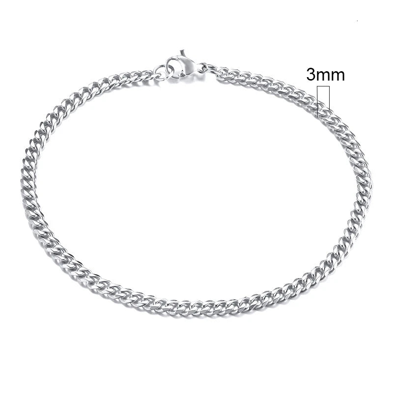 Bracciale Uomo Miami Curb Catena Grossa 3 A 11 Mm In Acciaio Inossidabile Cinturino Cubano Punk Classico