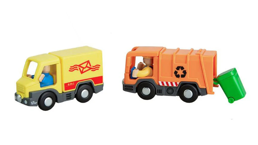 Nuovo Treno Magnetico Per Bambini Con Camion Pompieri Ambulanza Polizia Compatibile Brio In Legno