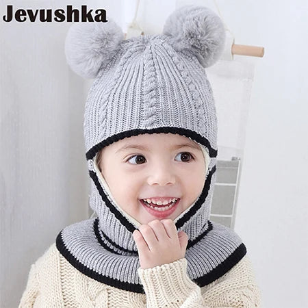 Cappellino Passamontagna Invernale Per Neonati E Bambini Con Fodera In Pile E Orecchie Da Gatto HT073