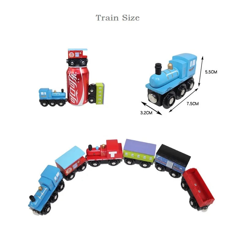 Treno Magnetico in Legno per Bambini Locomotiva con Binari Giochi Educativi Regalo di Compleanno