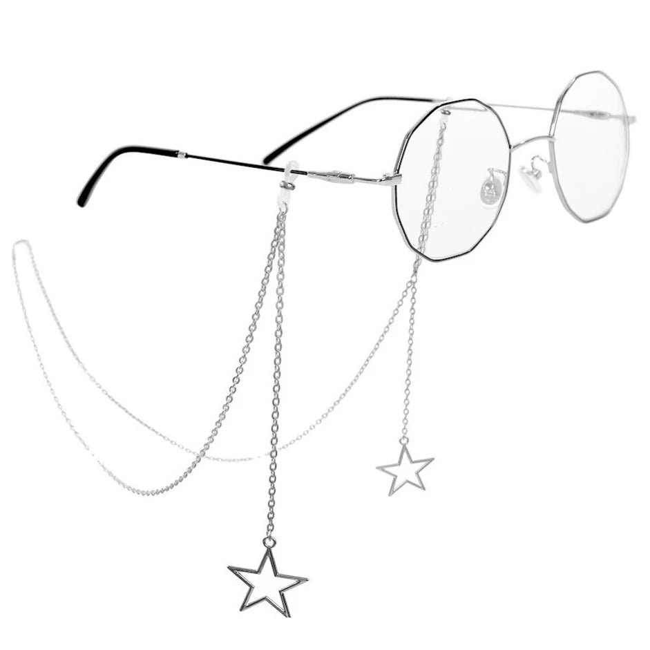 Nuova Moda Per Donne Catena Occhiali Con Perle E Stelline Vuote Tracolla Cordino Per Occhiali Da Sole E Lettura