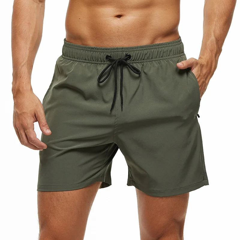 Costume Elasticizzato Uomo Escatch 2025 Pantaloncini Da Spiaggia Ad Asciugatura Rapida Tasche Cerniera Fodera Rete