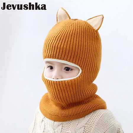 Cappellino Passamontagna Invernale Per Neonati E Bambini Con Fodera In Pile E Orecchie Da Gatto HT073