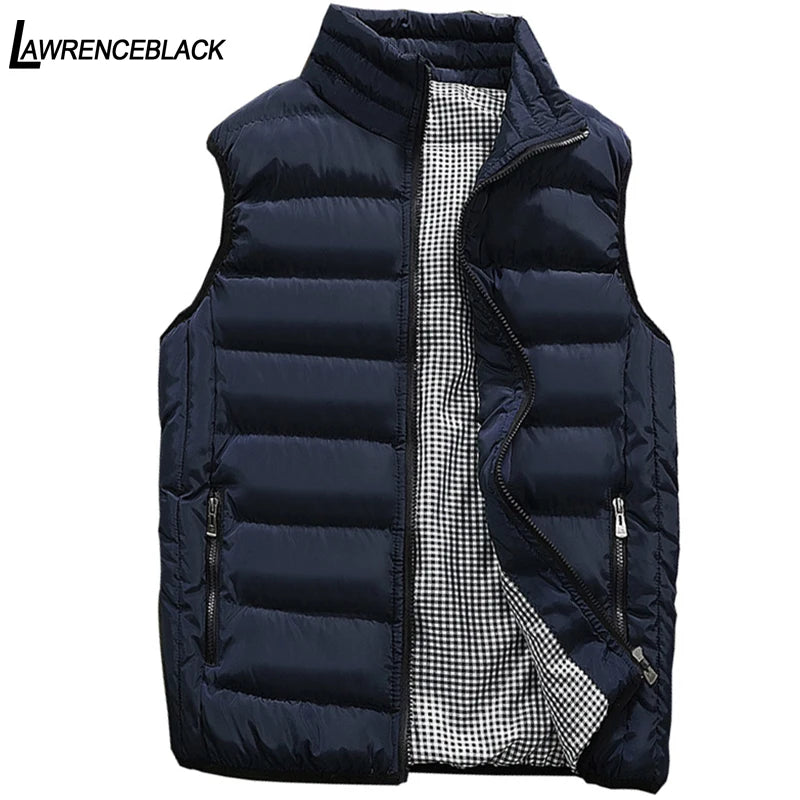 Gilet Da Uomo Imbottito In Cotone Con Colletto Mandarino Senza Maniche Moda Invernale Abbigliamento Casual Grande Taglia