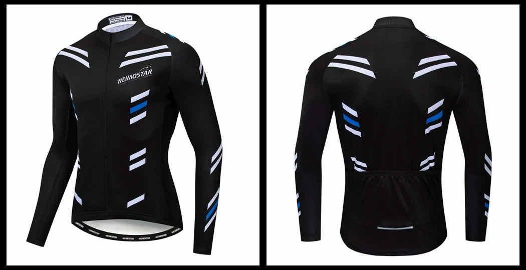 Weimostar Maglia Ciclismo Uomo Manica Lunga Autunno MTB Strada Traspirante Con Tasche Abbigliamento Per Bicicletta