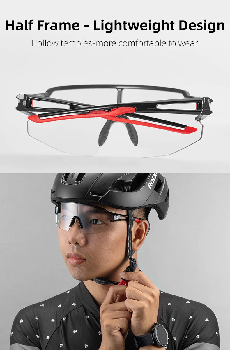 Rockbros Occhiali Da Ciclismo Fotocromatici Con Montatura Integrata Per Miopia Polarizzata Occhiali Da Sole Uomo Donna