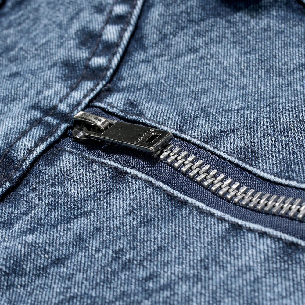 Giacca Jeans Uomo Denim Streetwear Primavera Autunno Collo Mandarino Slim Fit Capispalla