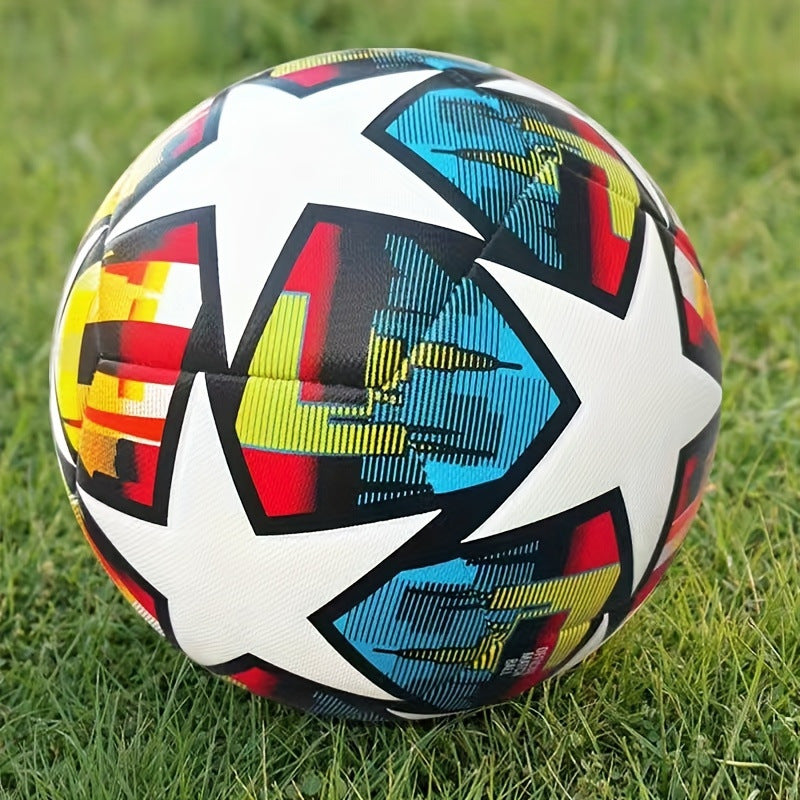 Palla Da Calcio Numero 5 Cucita A Macchina In PU Per Allenamento Colore Giallo Blu Stella Champions League Premier League