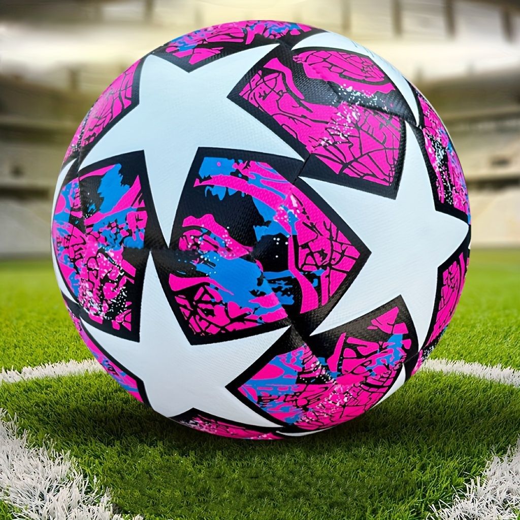 Palla Da Calcio Numero 5 Cucita A Macchina In PU Per Allenamento Colore Giallo Blu Stella Champions League Premier League
