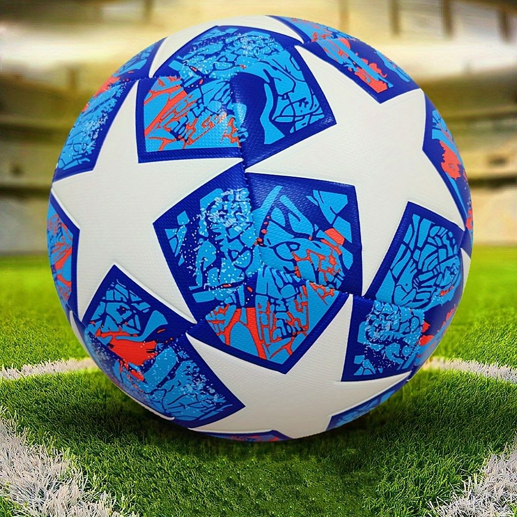Palla Da Calcio Numero 5 Cucita A Macchina In PU Per Allenamento Colore Giallo Blu Stella Champions League Premier League