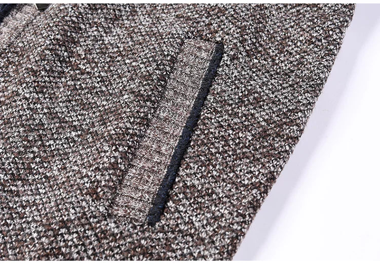 Cardigan Da Uomo In Pile Caldo Con Cerniera Slim Fit Lavorato A Maglia Premium Per Inverno Elegante