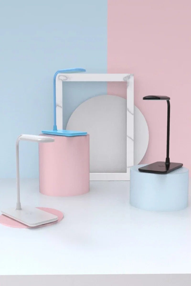 Lampada Da Scrivania LED Con Ricarica Wireless E Porta USB Dimmerabile Touch Luce Notturna Per Lettura E Giochi A Casa