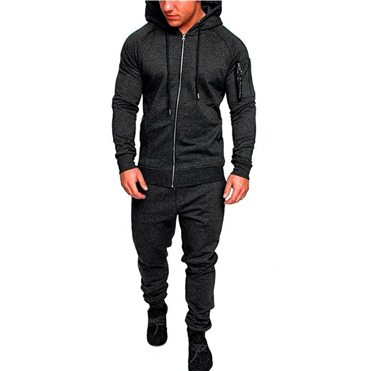 Set Abbigliamento Sportivo Da Uomo Due Pezzi Felpa Con Cappuccio Tattico Militare Pantaloni Traspirante Caldo Jogging