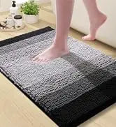 Kitinjoy Tappeto Da Bagno In Microfibra Assorbente Morbido Antiscivolo Shaggy Lavabile In Lavatrice