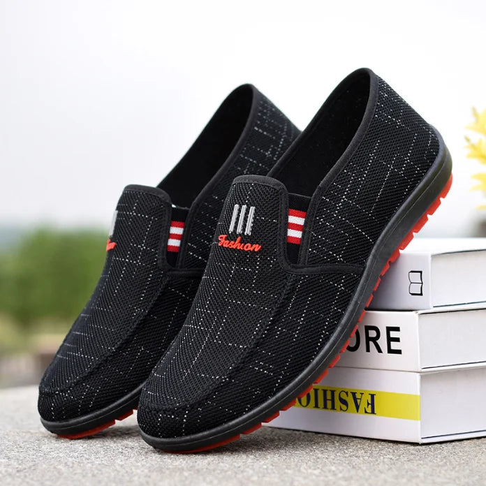 Scarpe Da Uomo In Tela Estiva Traspiranti Slip On Basse Leggere Casuali Mocassini Sneakers