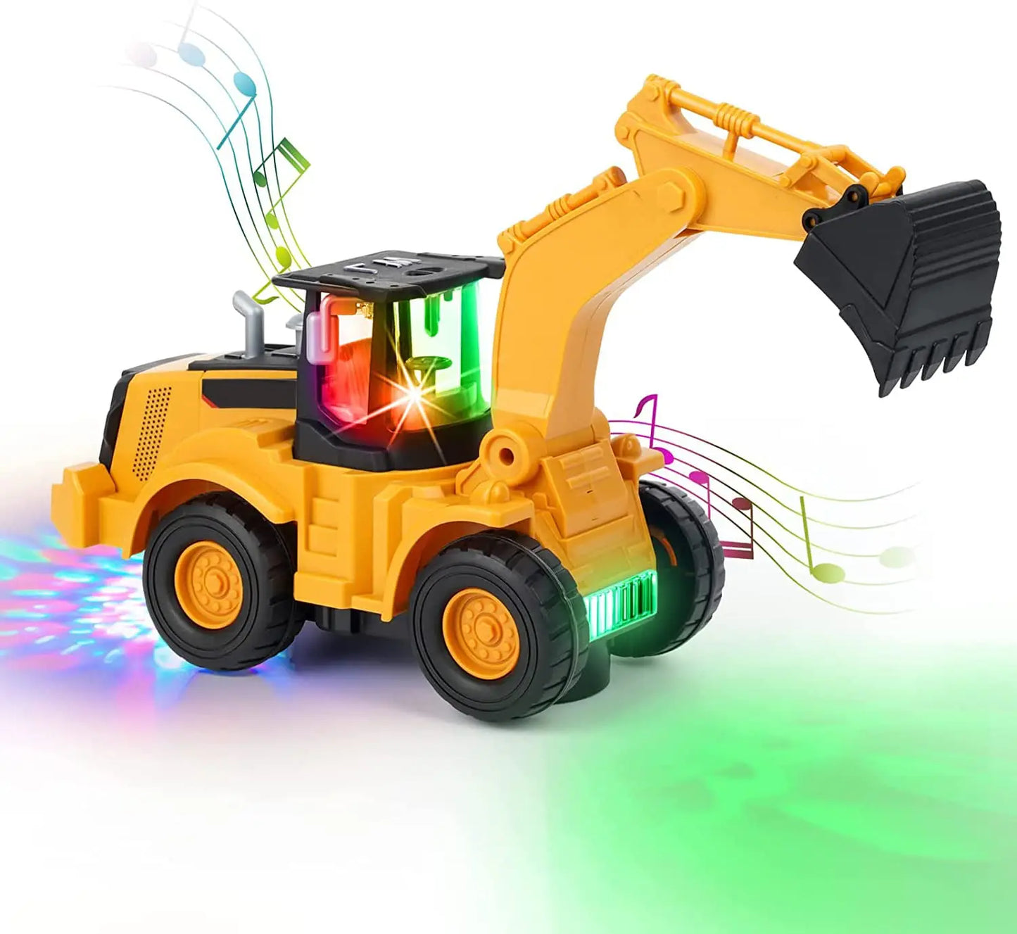 Giocattoli Escavatore Per Bambini 2 Anni, Camion Scavatore Con Ruote Elettriche E Luce, Veicolo Da Costruzione