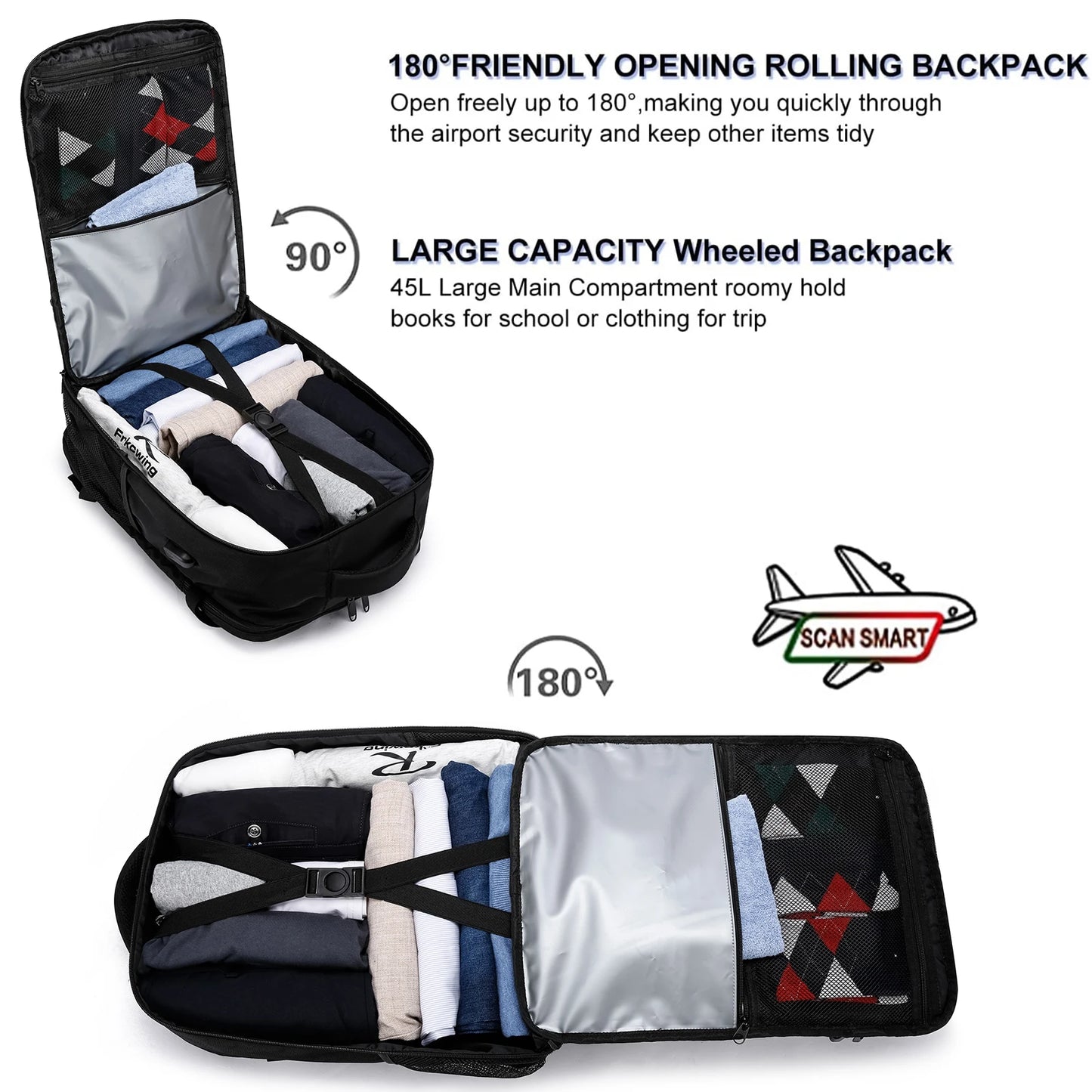 Zaino Da Viaggio Per Cabina Unisex Compatibile Con Ryanair 40x20x25 E EasyJet 45x36x20 Zaino Per Laptop
