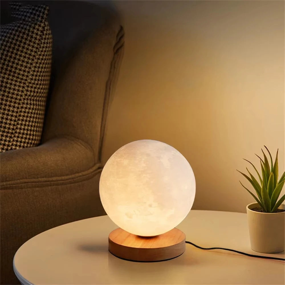 Lampada Lunare Da 10 Cm LED Con Supporto In Filo Stella Per Camera Da Letto Luci Notturne Regalo Per Bambini