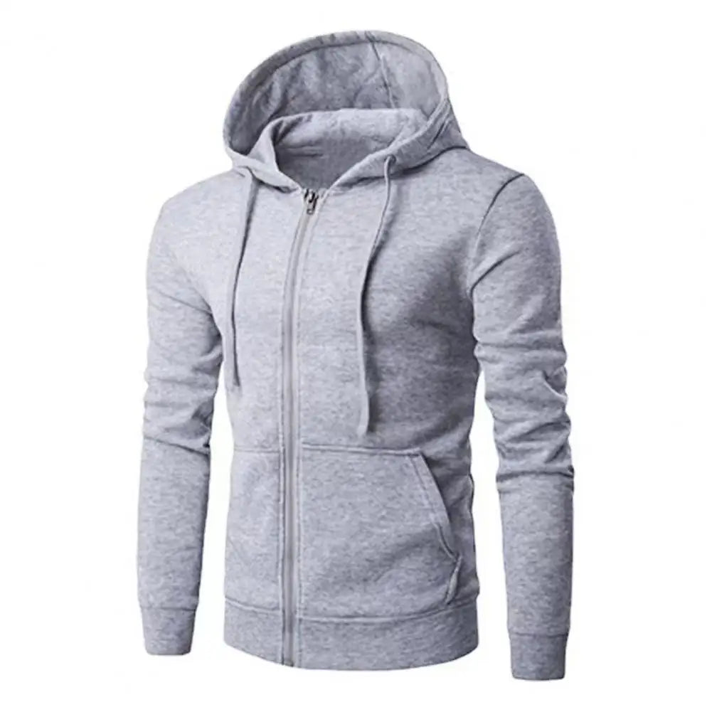 Felpe Da Uomo Autunnali Con Cappuccio Zip Slim Fit Giacca Maniche Lunghe Abbigliamento Maschile