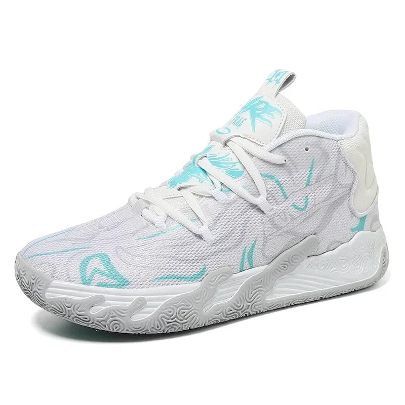 Scarpe Da Basket Da Uomo Allenamento Sul Campo Traspiranti In Mesh Antiscivolo Mid Cut Design Lussuoso
