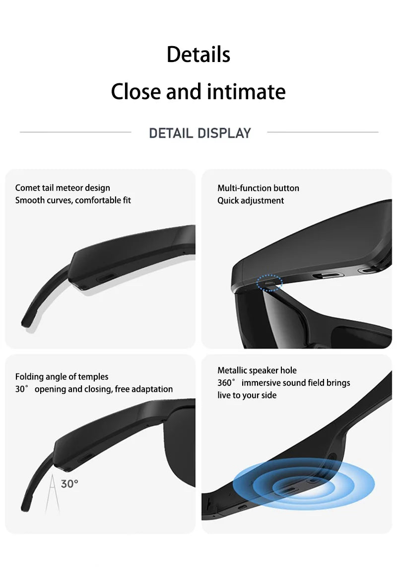 Occhiali Da Sole Intelligenti Con Auricolari Bluetooth M6Pro Nero Conduzione Ossea Per Ciclismo Guida Lungo Raggio