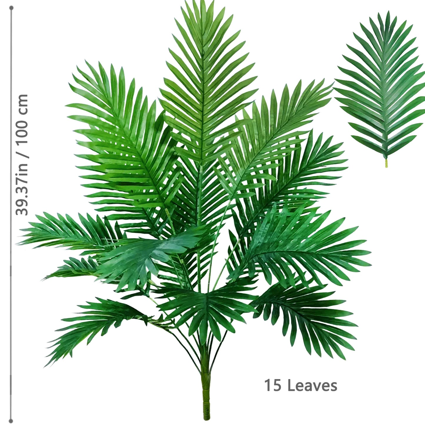Palma Artificiale Tropicale Con Rami Di Foglie In Plastica Verde Per Decorazione Giardino Esterno Misure 50 90 120 Cm
