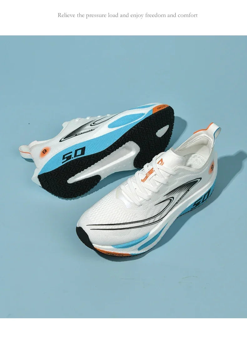 Scarpe Da Corsa 2025 Con Piastra In Carbonio Traspiranti Con Cuscino Di Rimbalzo Leggero Per Maratona Professionale