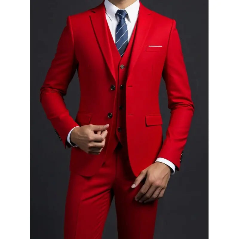 Completo Tre Pezzi Uomo Stile Britannico Elegante Per Matrimoni Cerimonie Banchetti Comfort Sobrietà Presenza