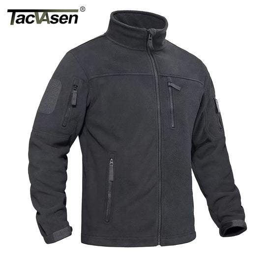 TACVASEN Giacca in pile da uomo Calore morbido Cappotto antivento con cerniera intera Tasche multiple con cerniera Escursionismo Lavoro Giacca a vento all'aperto