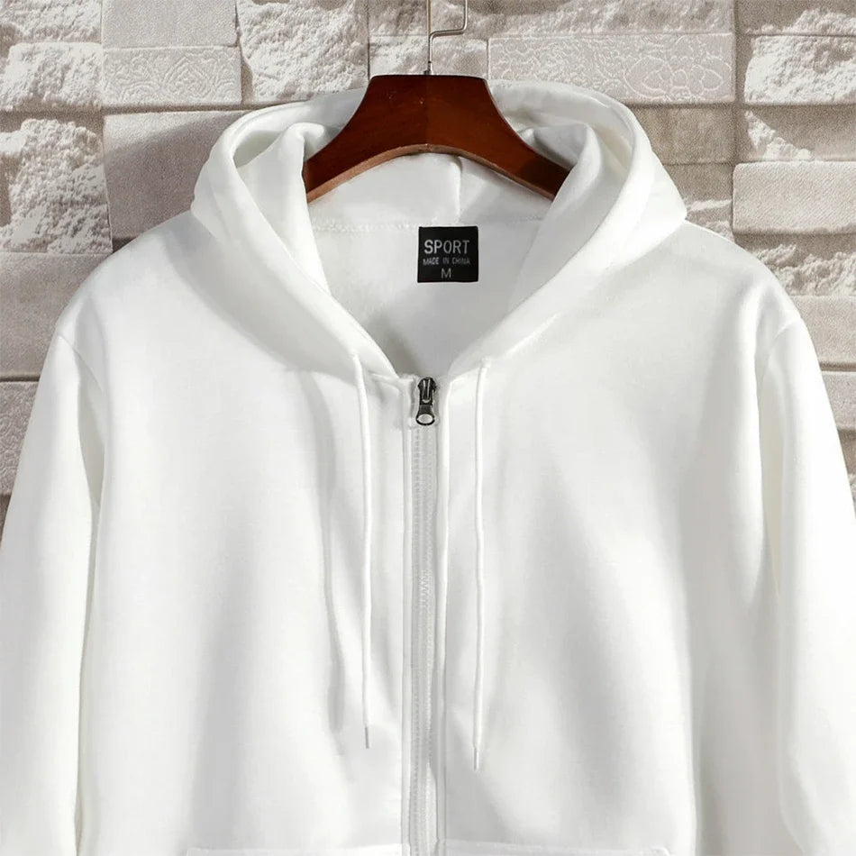 Felpa con Cappuccio Zip Stampa Bussola Vintage Uomo Sportiva Casual Invernale Abbigliamento Uomo